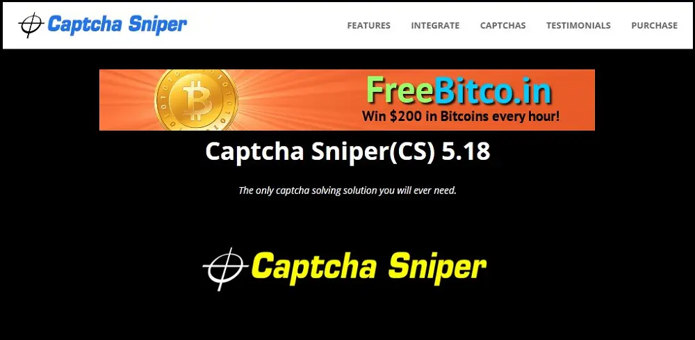 домашняя страница Captcha Sniper