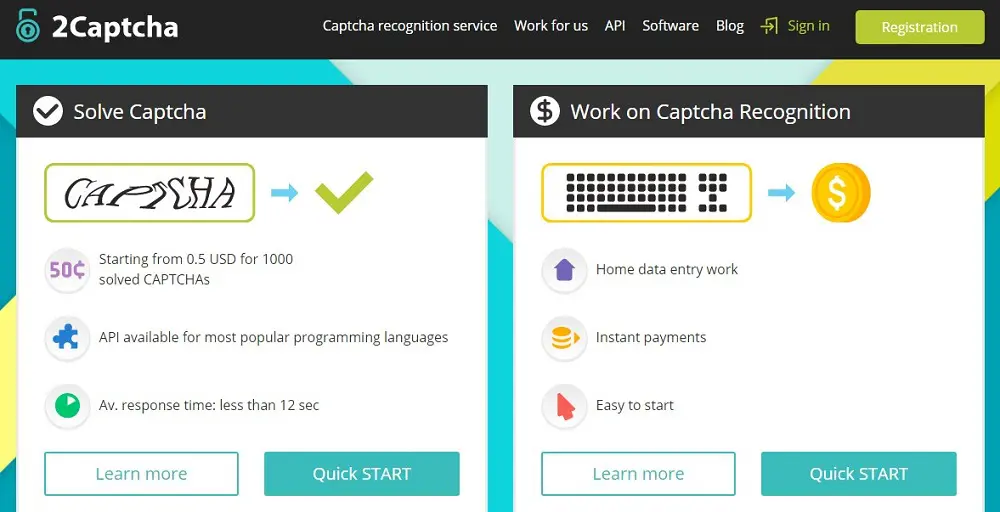 сайт веб-сервиса 2Captcha
