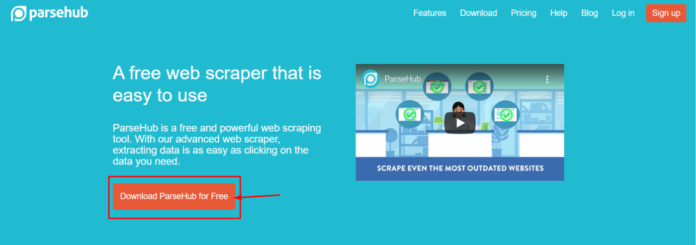 сайт ParseHub