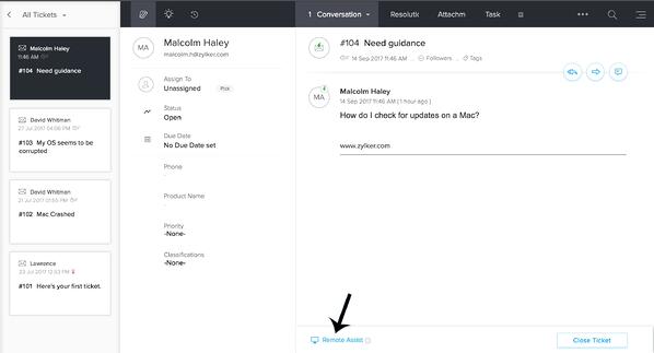 Программное обеспечение и сервис для живого чата Zoho Desk