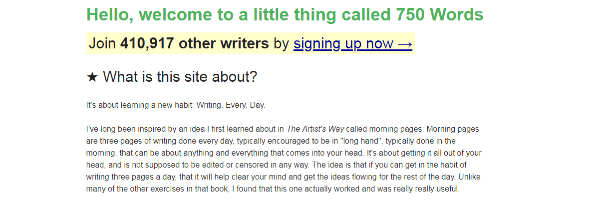 750Words - Content Writing Tools