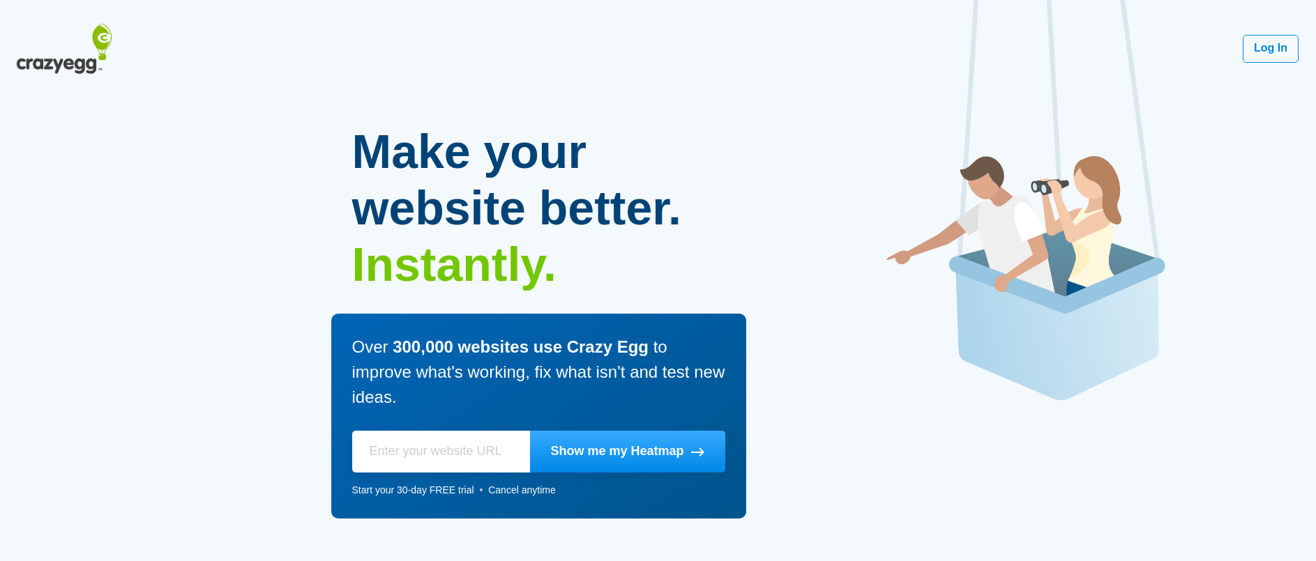 crazyegg product marketing tool landing page