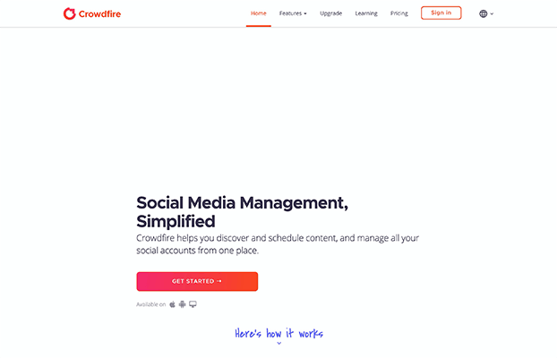 Crowdfire Homepage
