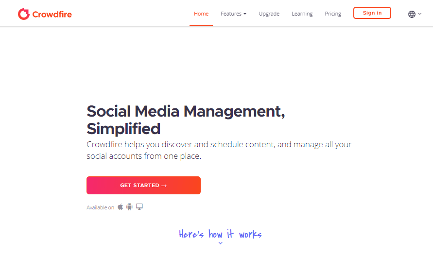 Crowdfire Social Media Management Tools