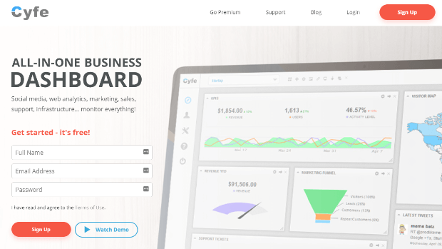 cyfe homepage