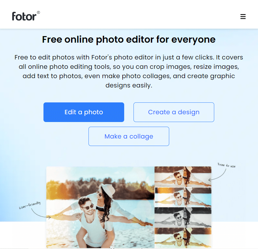 Fotor Official website