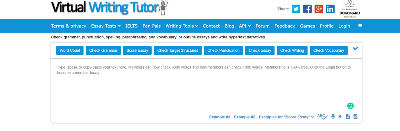 Virtual Writing Tutor