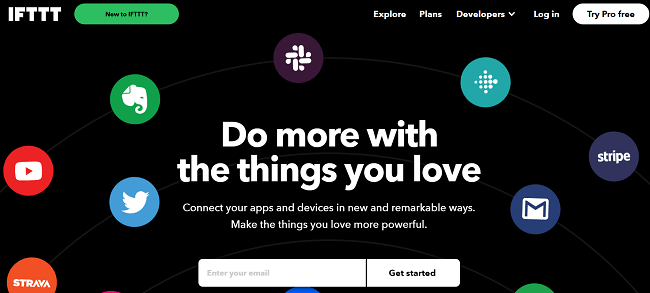 IFTTT Homepage