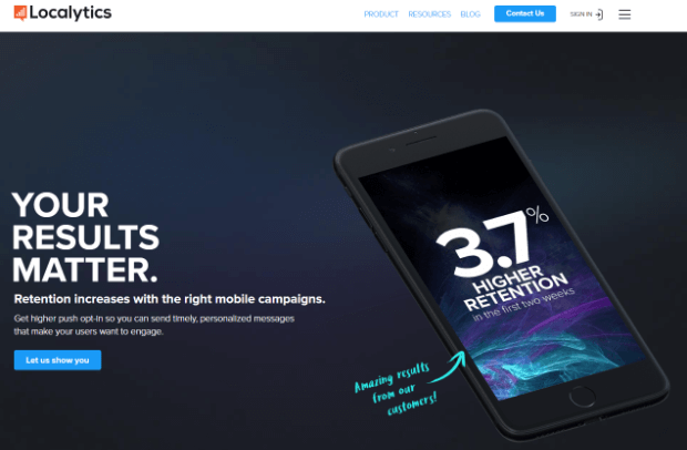 localytics homepage