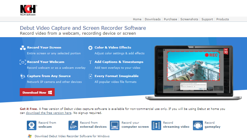 Official Website for Debut Video Capture