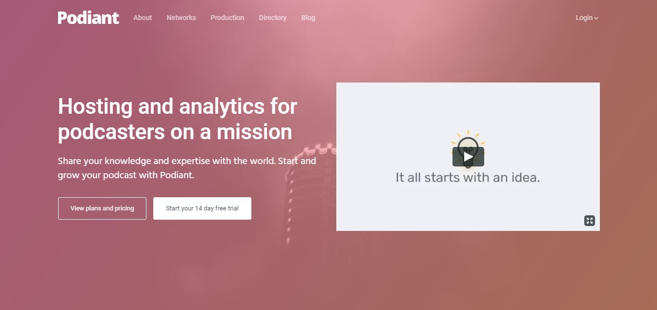 Podiant podcast hosting sites