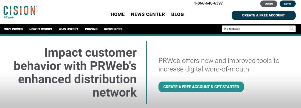 PRWeb Online PR Tool