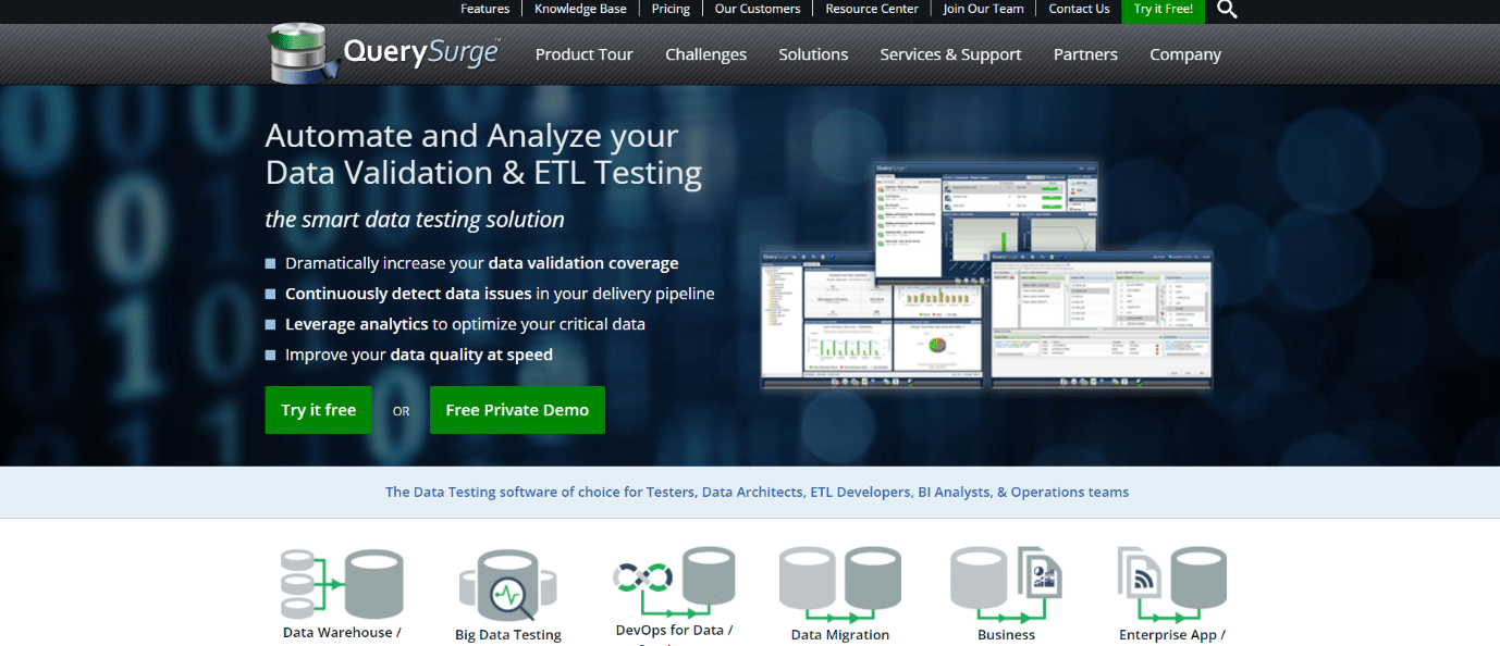 QuerySurge. 28 Best ETL Tools list