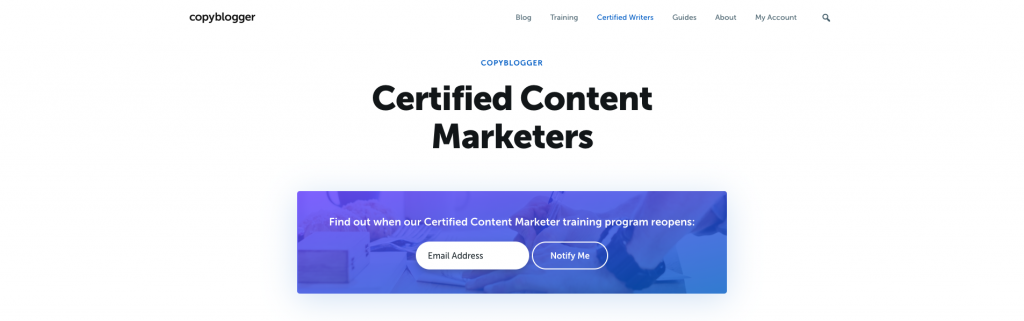 Copyblogger Certified Content marketer Certification
