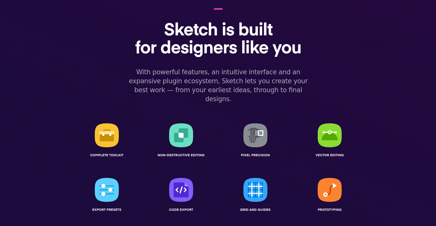 sketch landing page