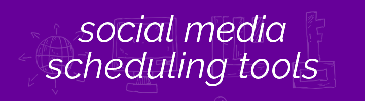 Social media scheduling tools banner image.