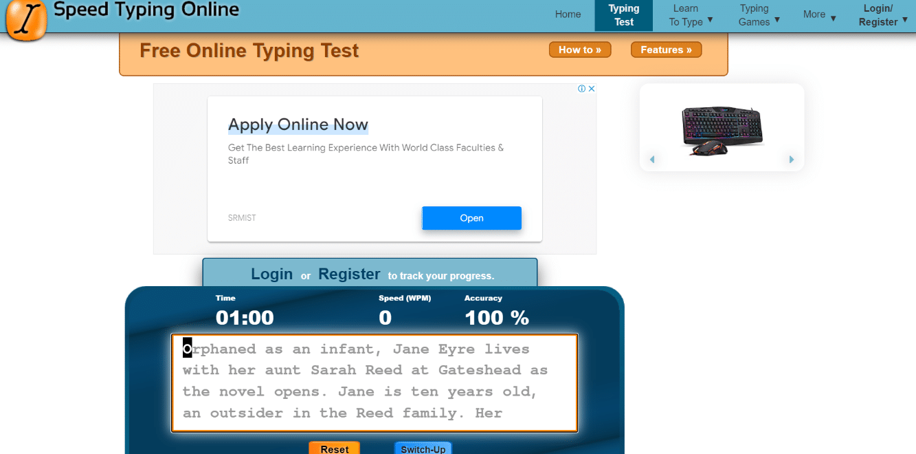 speed typing online