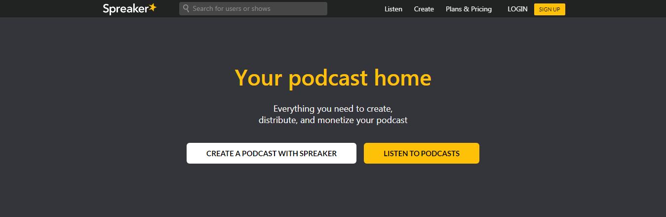 Spreaker podcast hosting sites