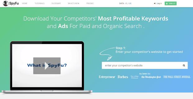 spyfu homepage