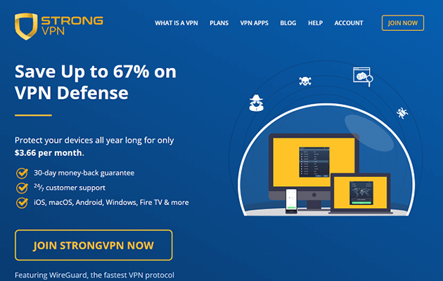 Домашняя страница StrongVPN