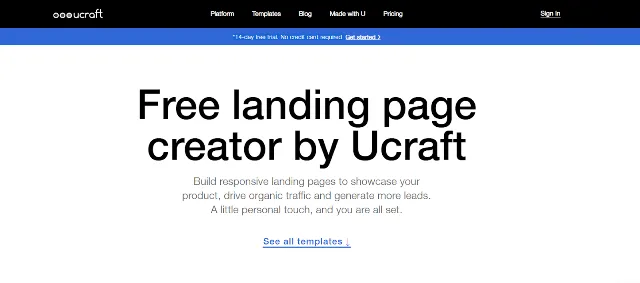 Ucraft Best Landing Page Builders
