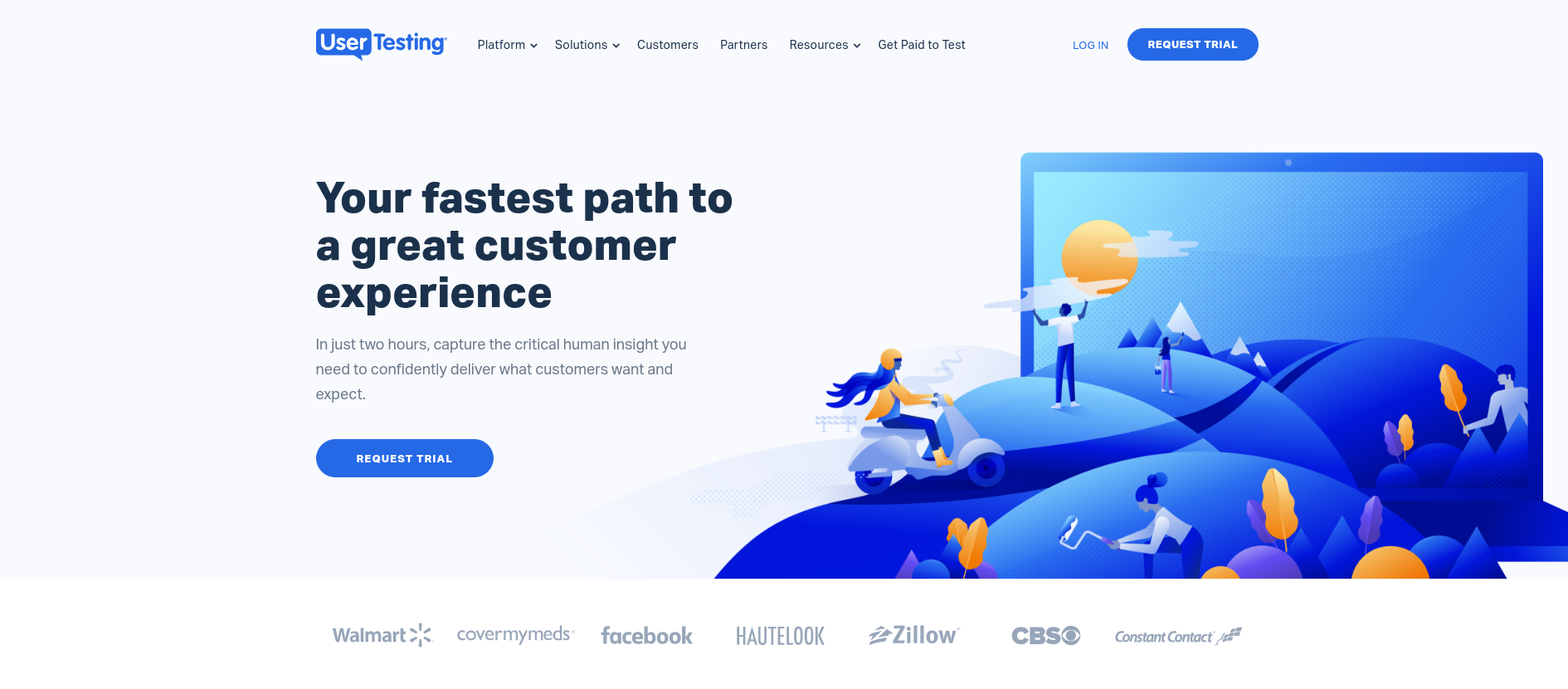 usertesting product marketing tool landing page