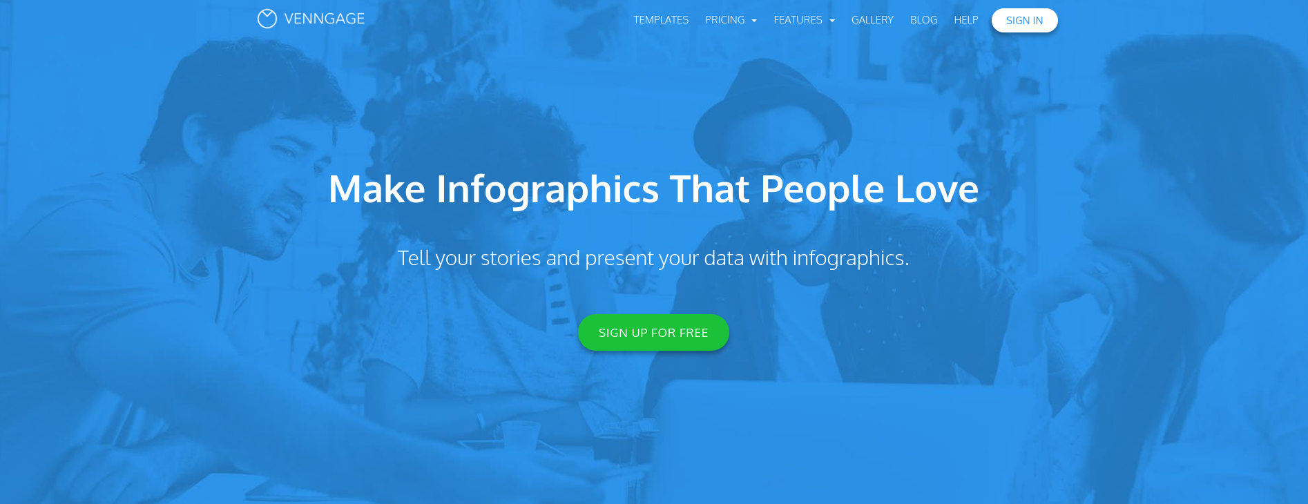 venngage product marketing tool landing page