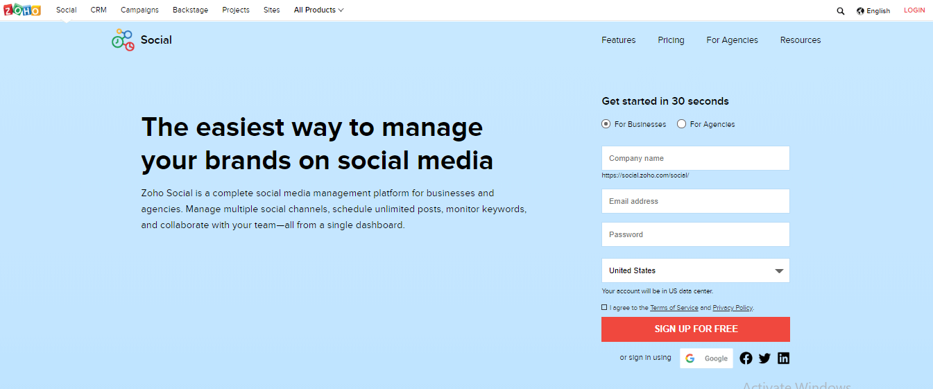 Zoho Social Social Media Management Tools