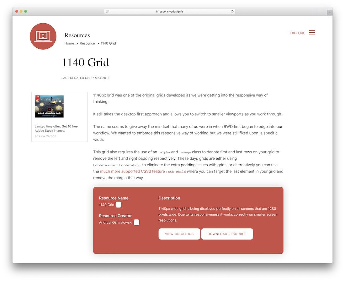 1140 grid web design tool