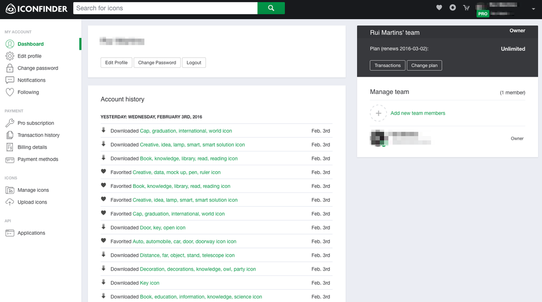Iconfinder tool for designers