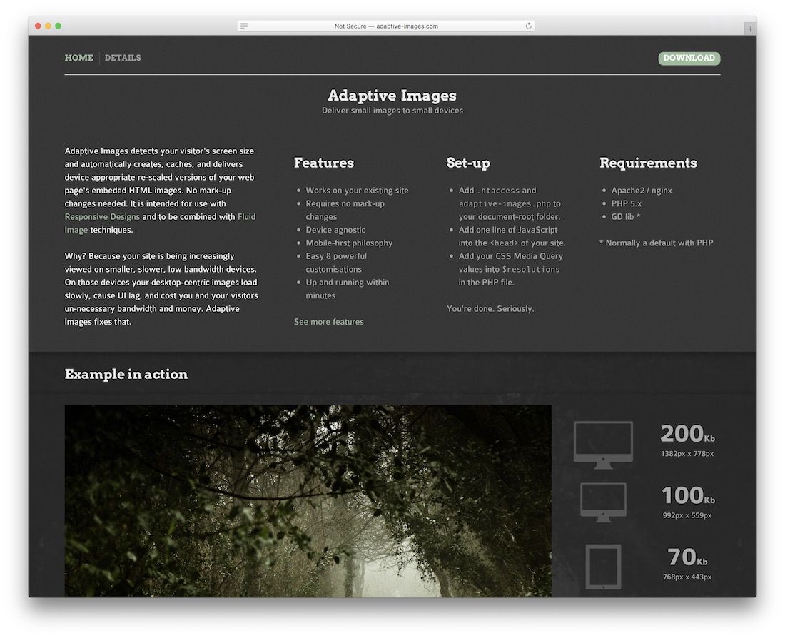 adaptive images web design tool