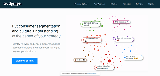 Audiense Homepage