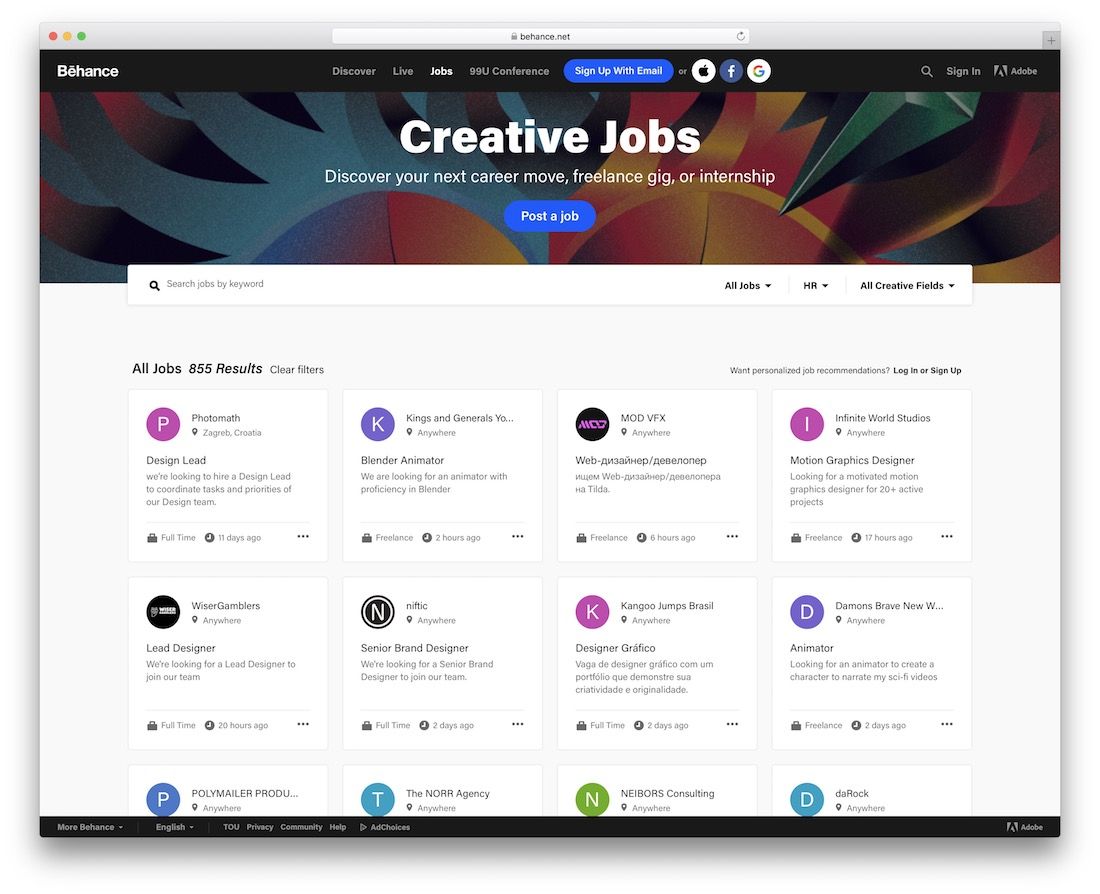 behance freelance marketplace