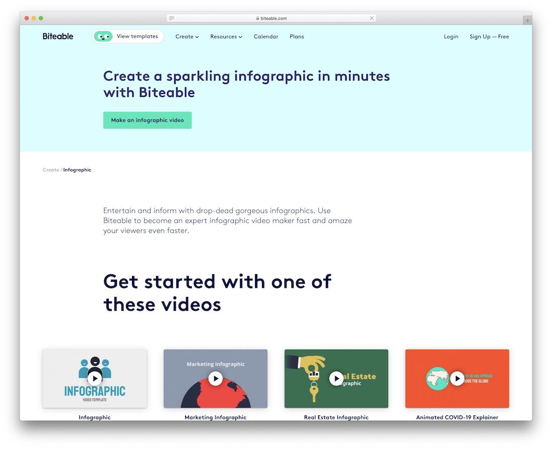 biteable tool for creating infographics