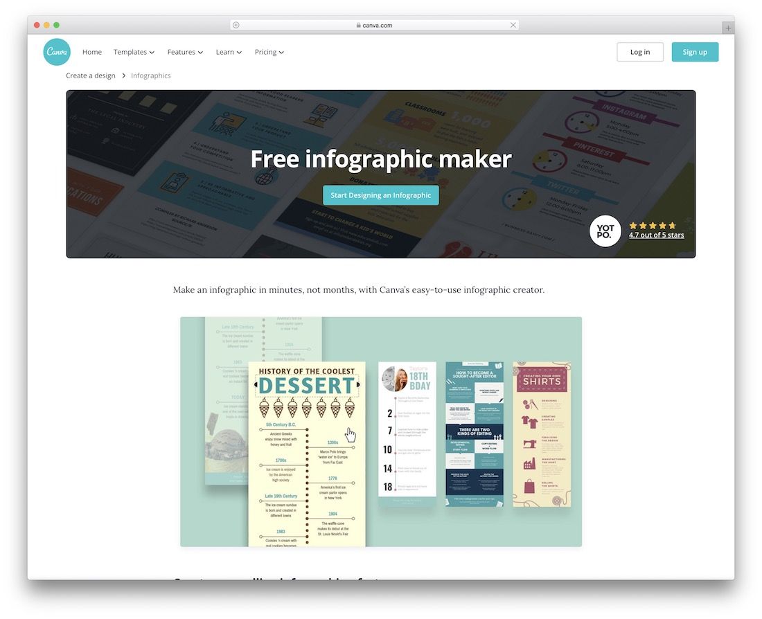 canva tool for creating infographics