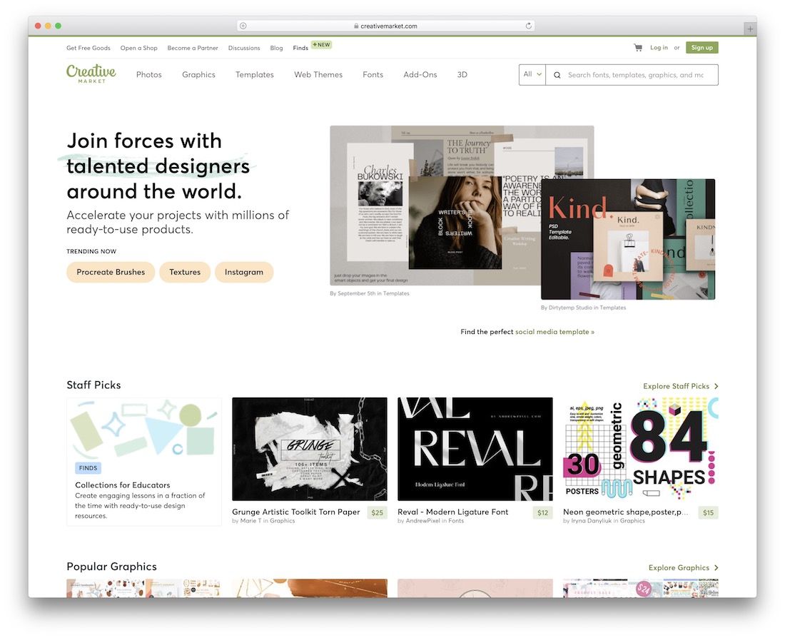 creative market platform for selling digital product