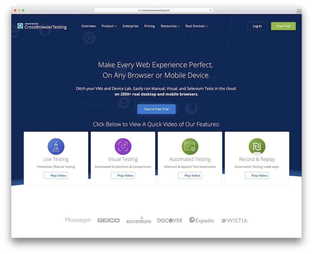 crossbrowsertesting web design tool