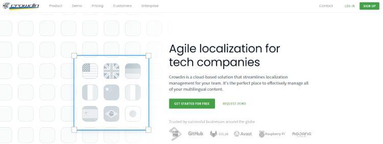Crowdin homepage