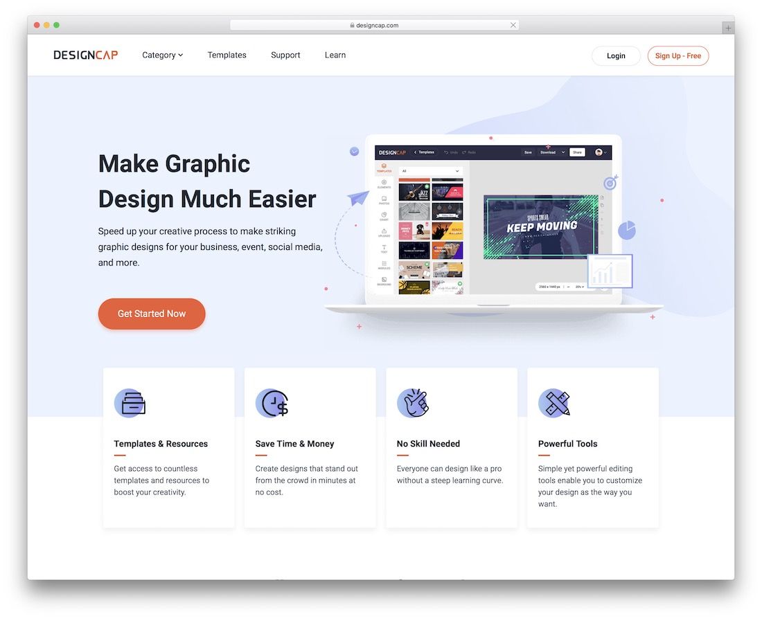 designcap tool for creating infographics