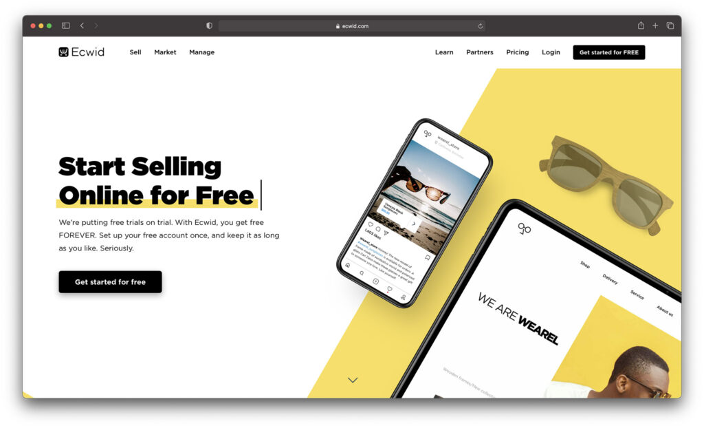 ecwid homepage - wordpress alternatives