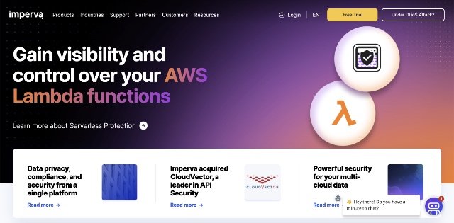 imperva homepage screenshot