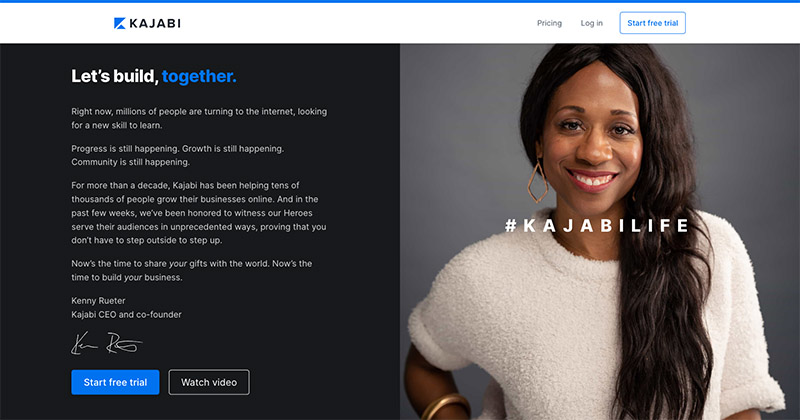 kajabi homepage