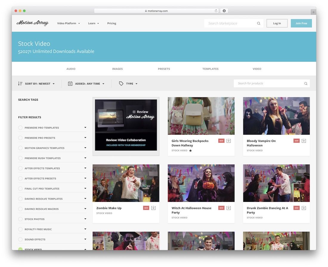 motion array free stock video site