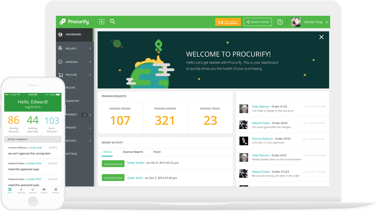 procurify-целевая страница