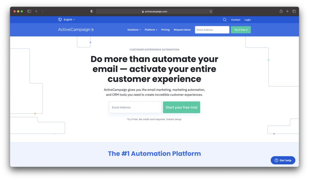 activecampaign homepage - best email automation tools