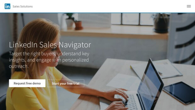 Главная страница навигатора продаж LinkedIn