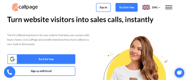 Домашняя страница CallPage