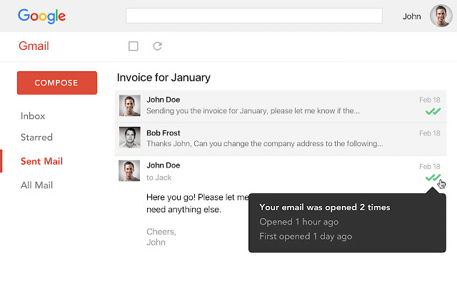 Скриншот Gmail