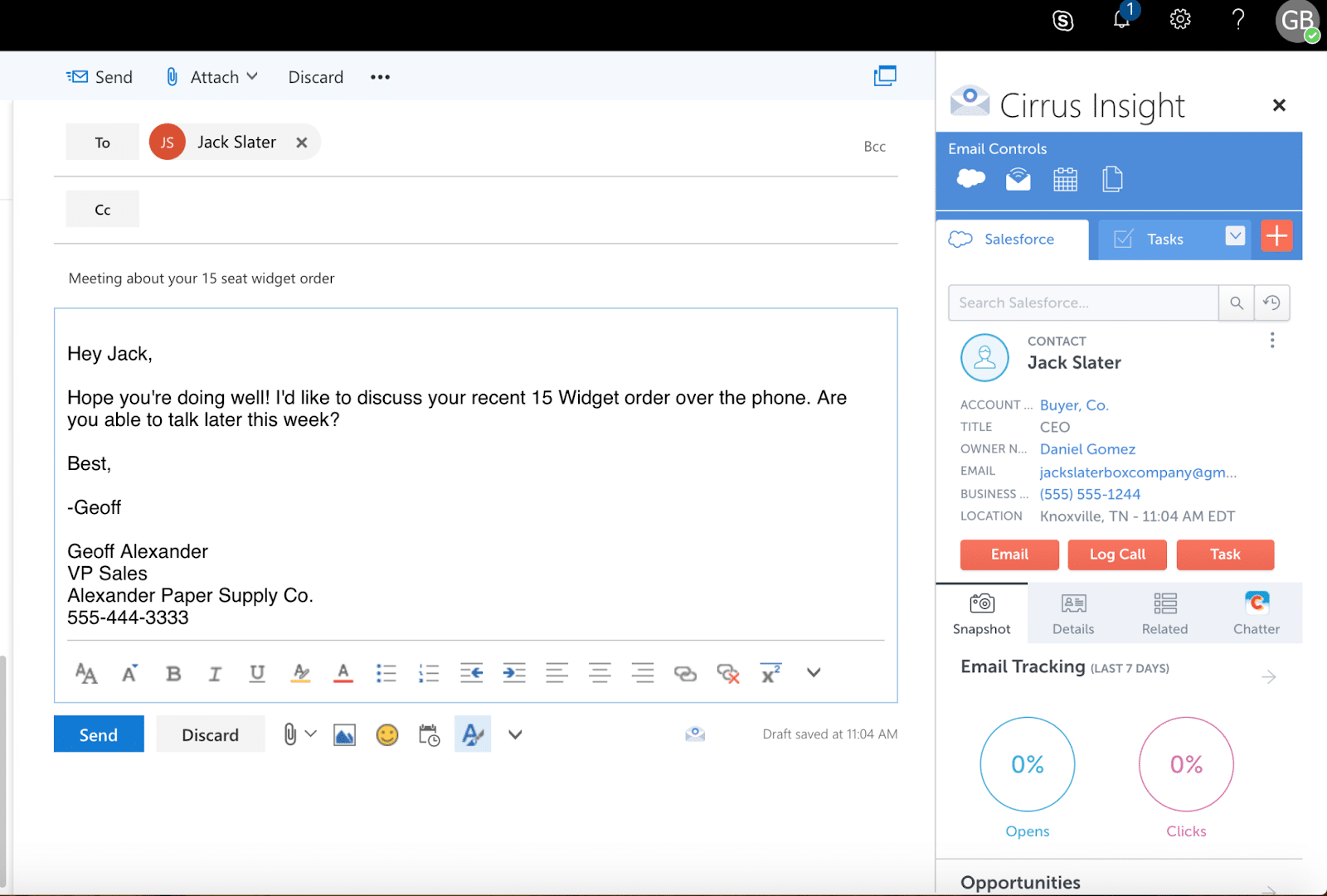 Отслеживание электронной почты Cirrus Insight